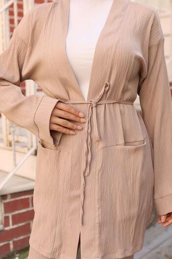 MİSSKAYLE Pocket Detailed Kimono Set Mink