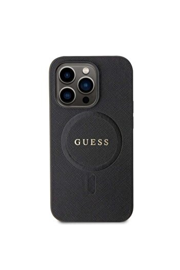 Guess Husă pentru iPhone 15 Pro Saffiano MagSafe, - Neagră