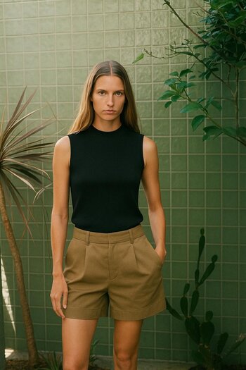HAKKE Stand Collar Camisole Sleeveless Tank Top