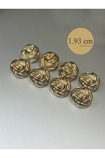 aensia Gold Gold Twist Yumak Model 1.93 cm Metal Blazer Shirt Button 32 Size Button - Pack of 8 Buttons