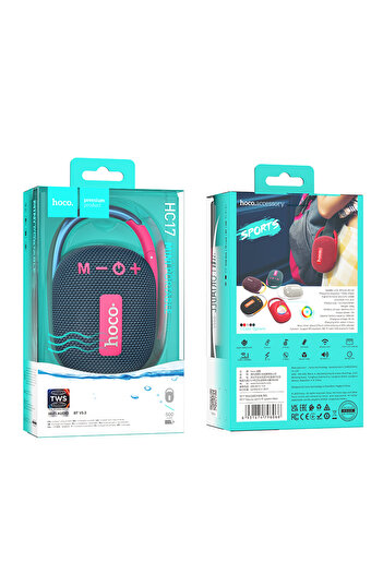 REDz Accessories Boxă Bluetooth portabilă, Hoco HC17, capacitate 500mAh, autonomie baterie 2 ore, carabină, albastru-roz
