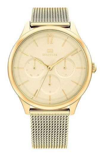 Tommy Hilfiger Women's Analogue Quartz Watch with Thin Steel Case and Mesh Bracelet