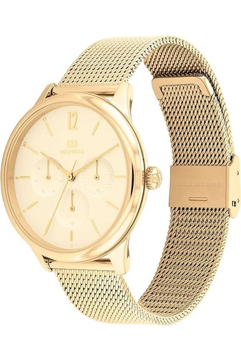 Tommy Hilfiger Women's Analogue Quartz Watch with Thin Steel Case and Mesh Bracelet