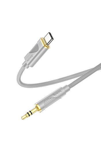 REDz Accessories Cablu audio Hoco UPA30, USB-C la mufă jack de 3,5 mm, lungime 1 m, silicon, gri