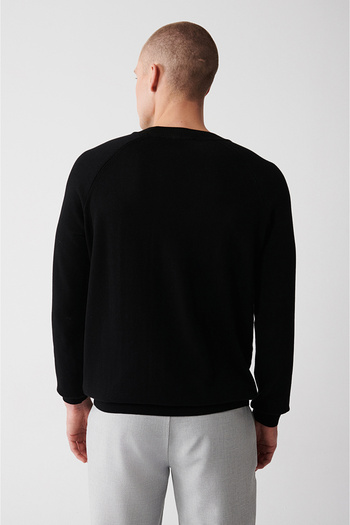 Avva Erkek Siyah Bisiklet Yaka Reglan Kol Triko Kazak A32Y5155
