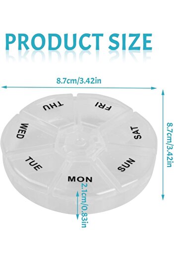 First Step Weekly Pill Organizer – 7-Day Round Box | BPA-Free, Snap-Lock Lid, Travel-Friendly