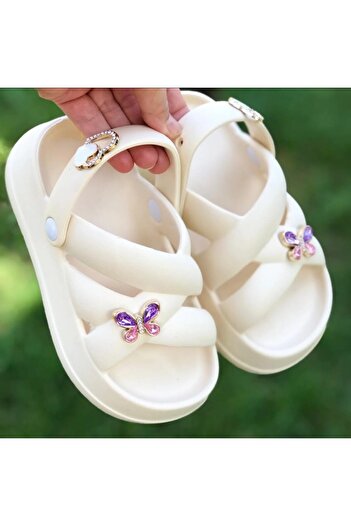 Pandalina Girl Sandals Shiny Butterfly Stone Non-Slip Sole Phylon (Light) Sandals