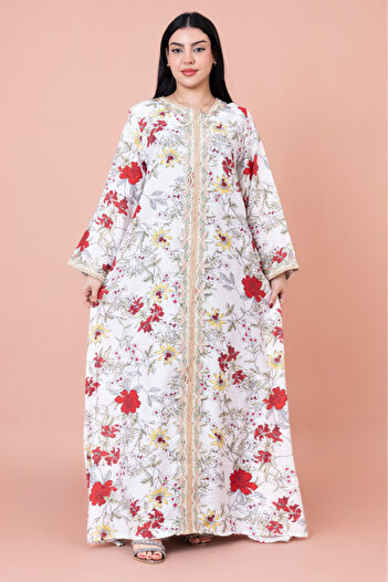 IKKXA Modern Embroidered Printed Jalabiya