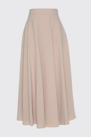 Zühre A-Line Beige Skirt Etk-0144