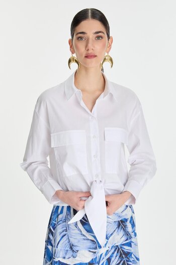 Zühre White Shirt - Pocket Detailed, G-0083 Model