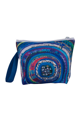 Biggdesign Blue Evil Eye Patterned Women's Makeup Bag