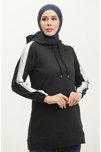 sefamerve Anthracite Hooded Sweatshirt - 23075-02