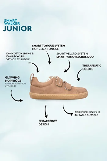 HOPFRÖG smart Walker Junior - Brown Oak Barefoot Kids shoes