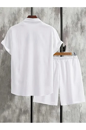 YNGMENCLASS Soft Textured Anti-Sweat Printed Shirt Shorts Set