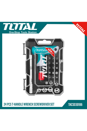 TOTAL T-Handle Wrench Screwdriver Set TACSD30186 - 24 Piece
