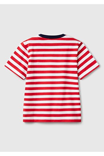 Benetton Baby Boy Red Bnt-Bb Striped T-Shirt