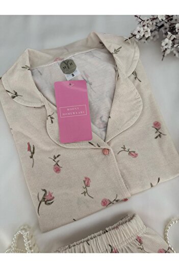 MH Moony Homewears Σετ πιτζάμες Shukru Pasfa 3 τεμαχίων από βαμβακερό χτενισμένο