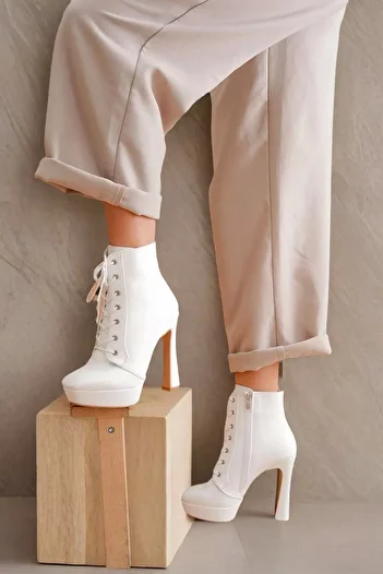 PayBuy Γυναικεία Κομψά Παπούτσια Ψηλοτάκουνα Lace Up Boots Ειδικού Σχεδιασμού Βραδινά Παπούτσια
