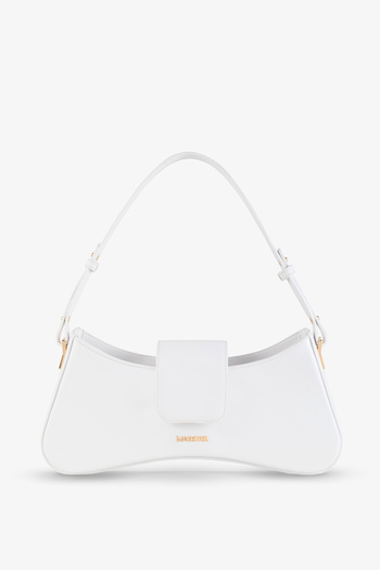 LOVENTA Shoulder Bag with Adjustable Strap Greta White