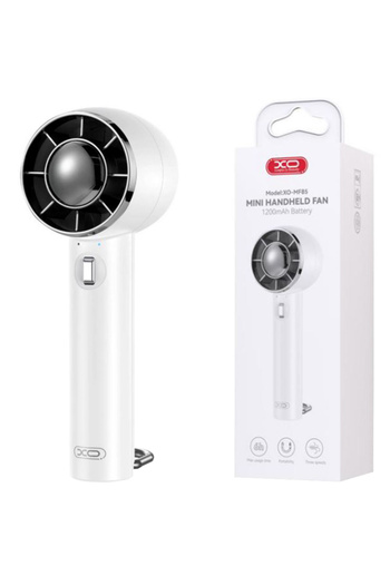 REDz Accessories Portable Fan XO-MF85, Desk Stand, 1200mAh Battery, 3 Speeds, White
