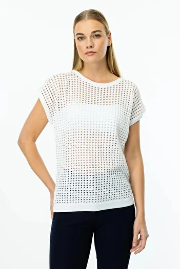 ON TRİKO Mesh Low Sleeve Blouse 59301-25