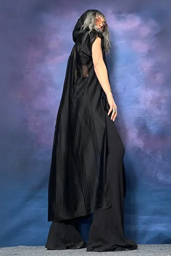 Quincey Transparent Hooded Black Vest