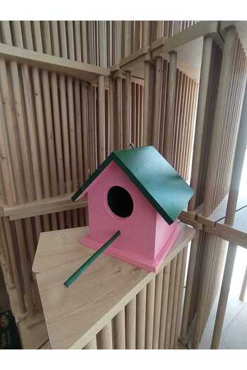 değerli hobi Wooden Bird Nest Bird House Outdoor Water Resistant 15x15x20 Cm