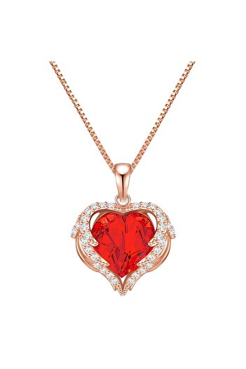 Rafaela Donata Silberhalskette Kette mit Anhänger Sterling Silber roségold verziert mit Kristallen von Swarovski® h