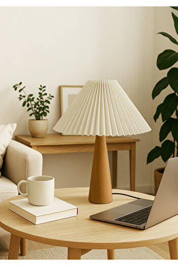 HOMİNG Homing Palma Wooden Pleated Lampshade 242013