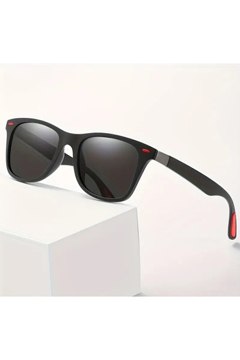 Silpus Polarized Sports Men's Black-Red Detailed Sunglasses