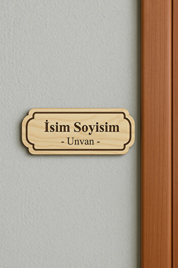 Lucena Ahşap Ofis Oda Kapı İsimliği Yönlendirme Tabelası Levhası Kişiselleştirilebilir