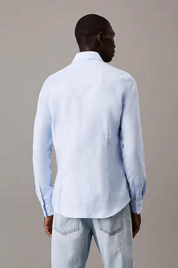 Calvin Klein Erkek Ck Non Iron Structure Slim Gömlek - Mavi
