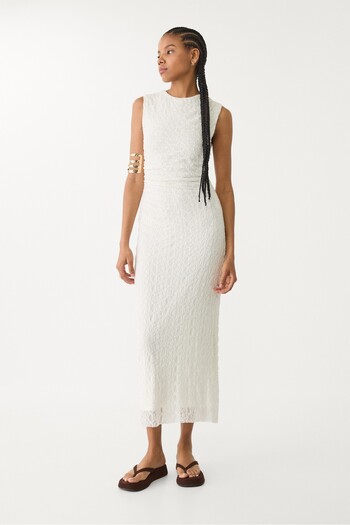 Stradivarius Lace-trimmed midi dress ADHA