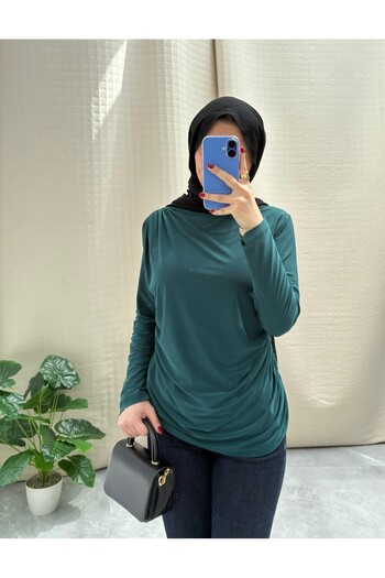 NİSUM MODA Sandy Bluz with Shoulder and Waist Tie Detail