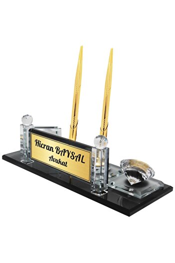 Sentez Masa Üstü İsimlik Sentez Kristal Masa Üstü Isimlik Bayraklı