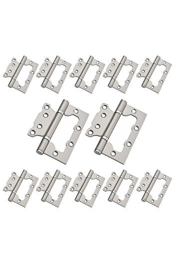 flores Built-in door hinge, satin, H 100 mm, 10 pcs / set