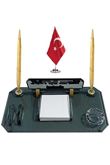 Sentez Masa Üstü İsimlik Bayraklı Bloknot Masa Isimliği