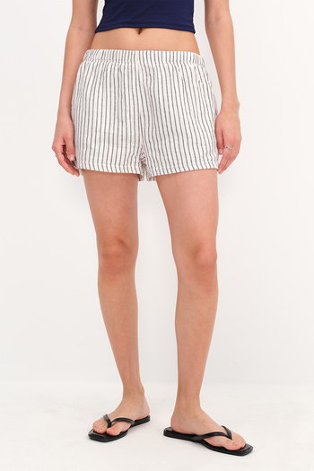 Addax Striped Pocket Shorts Ş13854