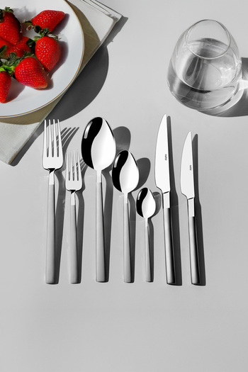 Nehir Dalyan Satin 12 Person 89 Piece Leather Boxed Fork Spoon Knife Set