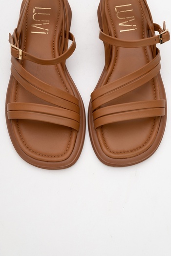 LuviShoes Cesar Tan Genuine Leather Women's Sandals