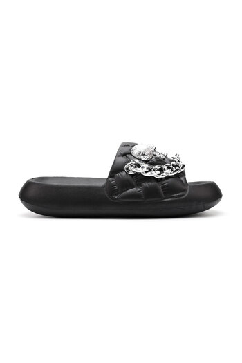 Tmall Women's Casual Slippers, Foam, With Accessories, Lightweight, Sa38, Black