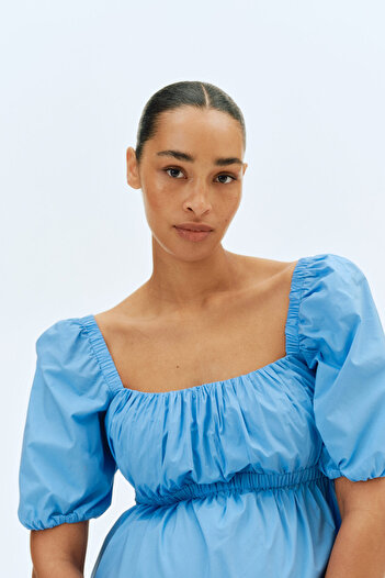 H&M MAMA Pamuk Karışımlı Poplin Elbise