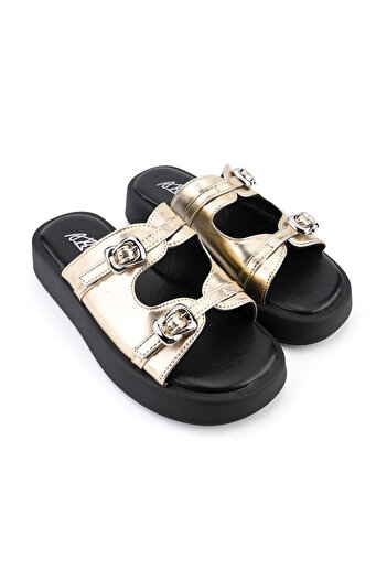 Tmall Women's Casual Slippers, Made of Eco-leather, SA35, Gold