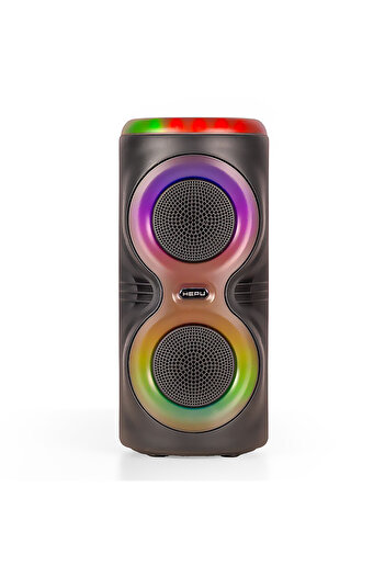 HEPU HP 112  Bluetooth Hoparlör 2*4 inc 10 w Rms Rgb Usb Kablolu Mikrofonlu 3600 mAh