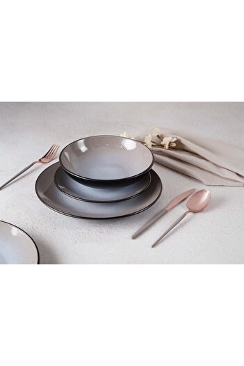 Berlinger Haus 18-piece plate set Taupe Berlinger Haus BH 10002, ceramic
