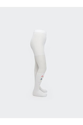 LC Waikiki Lcw Kids White Patterned Girls' Thin Pantyhose