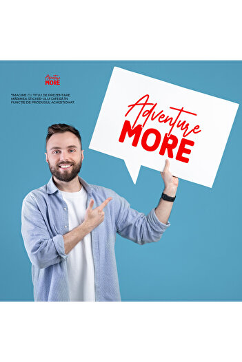 StoryGift Romania 90CM Exterior Adhesive Sticker with a message that encourages you to venture further, Red Vinyl,