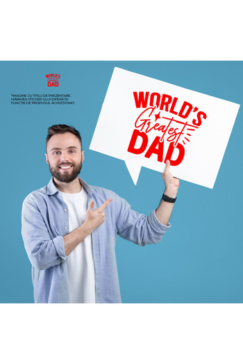 StoryGift Romania 90CM Exterior Adhesive Sticker for the coolest dad on the planet with a message in English