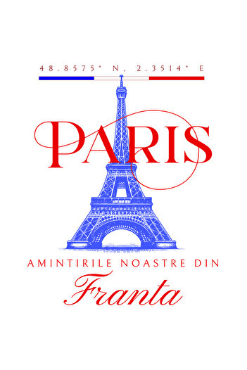 StoryGift Romania Sticker Adeziv 90CM cu Atractie Turistica Turnul Eiffel Franta, Text Amintiriel Noastre Din Pa