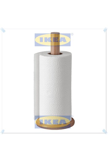 IKEA Pampig Paper Towel Holder, Paper Towel Stand, Made of Beech Wood, 30 cm